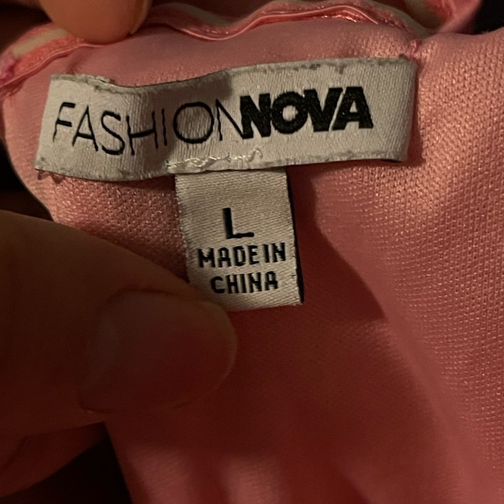 Fashion Nova Pink Ruched Bodycon Mini Dress - Size L - Picture 4 of 6